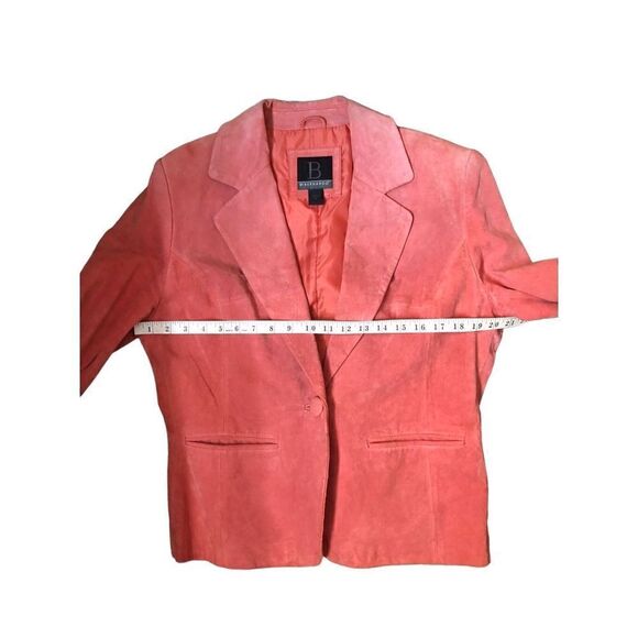 B by Bernado salmon suede vintage one button front closure jacket - Picture 9 of 11